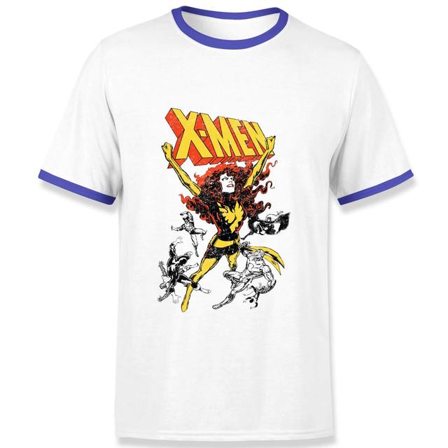 X-Men Rise Of The Phoenix Men's Ringer T-Shirt - White/Navy - L on Productcaster.