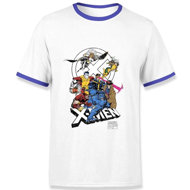 X-Men Super Team Men's Ringer T-Shirt - White/Navy - S on Productcaster.