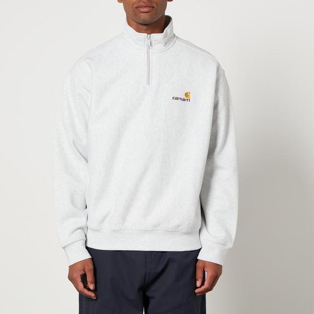 Carhartt WIP Half Zip American Script Cotton-Blend Jersey Sweatshirt - S on Productcaster.