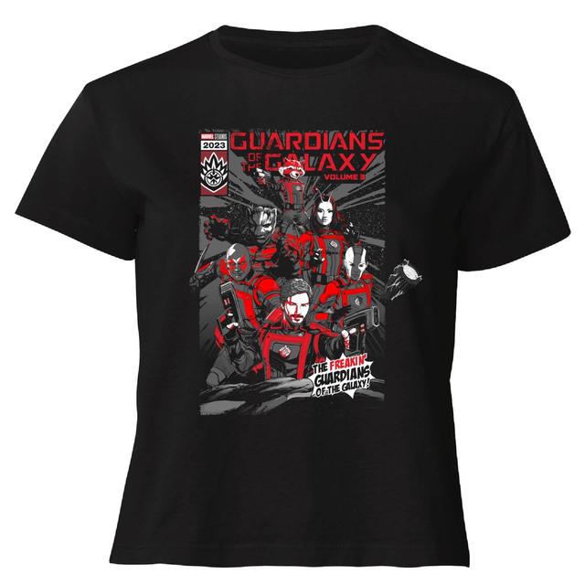 Guardians of the Galaxy The Freakin' Comic Book Cover Women's Cropped T-Shirt - Black - XXL on Productcaster.