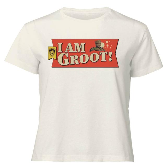 Guardians of the Galaxy I Am Groot! Women's Cropped T-Shirt - Cream - XL on Productcaster.