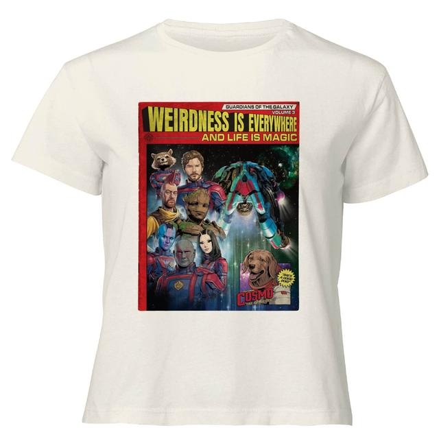 Guardians of the Galaxy Weirdness Is Everywhere Comic Book Cover Women's Cropped T-Shirt - Cream - XXL on Productcaster.