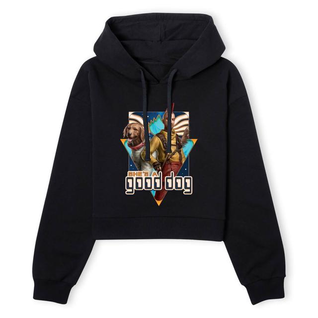 Guardians of the Galaxy She's A Good Dog Women's Cropped Hoodie - Black - XL on Productcaster.