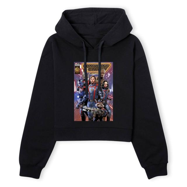 Guardians of the Galaxy Photo Comic Cover Women's Cropped Hoodie - Black - L on Productcaster.