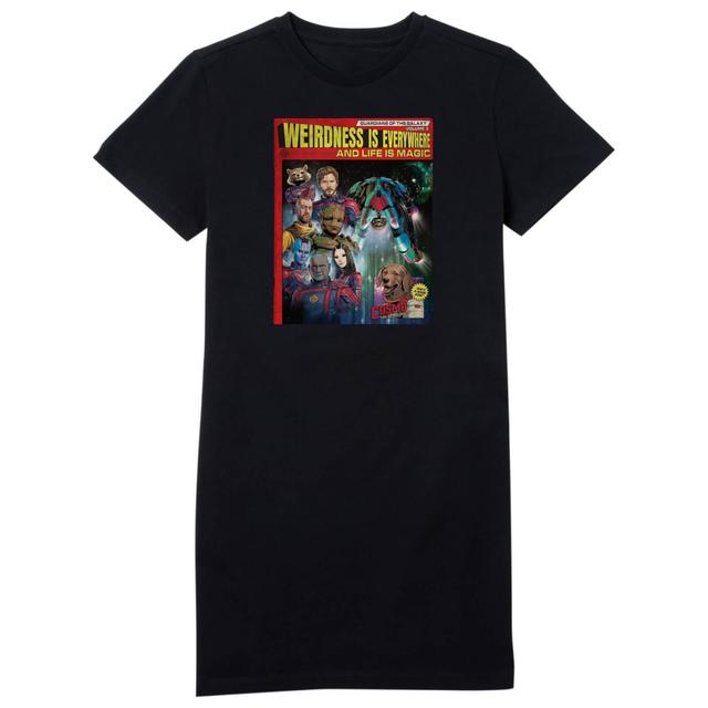 Guardians of the Galaxy Weirdness Is Everywhere Comic Book Cover Women's T-Shirt Dress - Black - L on Productcaster.