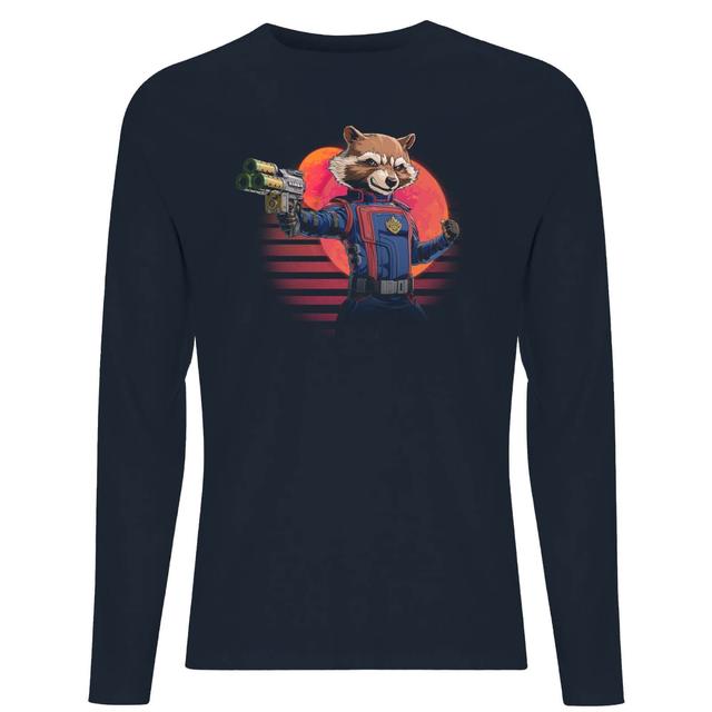 Guardians of the Galaxy Retro Rocket Raccoon Men's Long Sleeve T-Shirt - Navy - XXL on Productcaster.