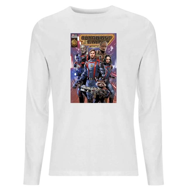 Guardians of the Galaxy Photo Comic Cover Men's Long Sleeve T-Shirt - White - L on Productcaster.