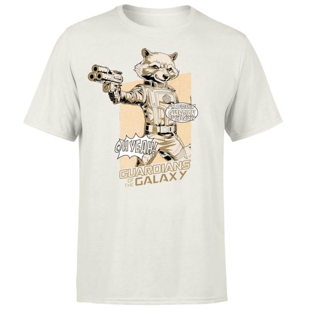 Guardians of the Galaxy Rocket Raccoon Oh Yeah! Men's T-Shirt - Cream - XS on Productcaster.