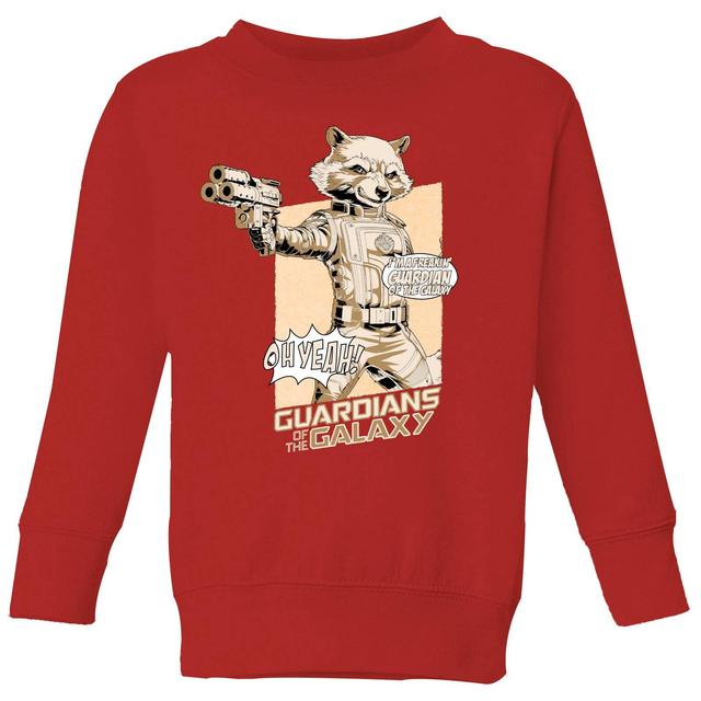 Guardians of the Galaxy Rocket Raccoon Oh Yeah! Kids' Sweatshirt - Red - 11-12 Jahre on Productcaster.