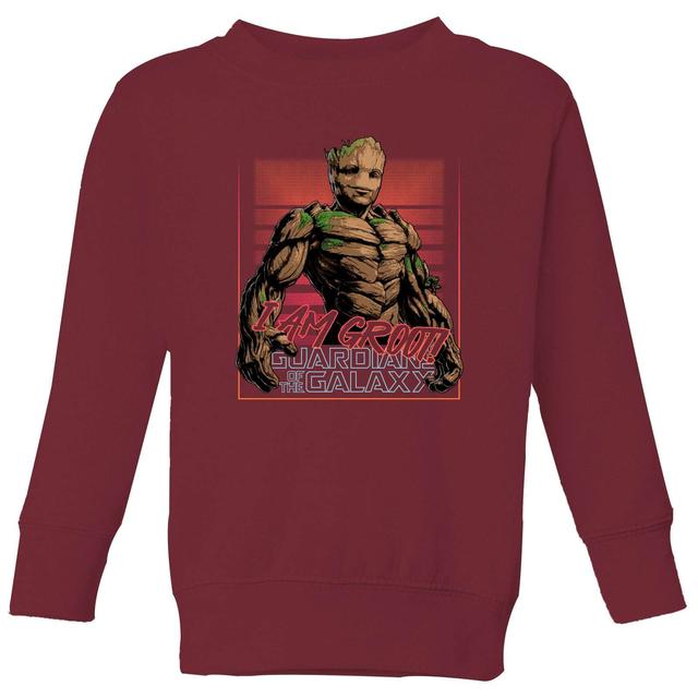 Guardians of the Galaxy I Am Retro Groot! Kids' Sweatshirt - Burgundy - 9-10 Years on Productcaster.