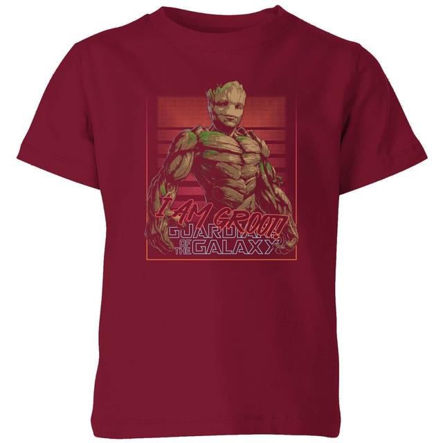 Guardians of the Galaxy I Am Retro Groot! Kids' T-Shirt - Burgundy - 3-4 Jahre on Productcaster.