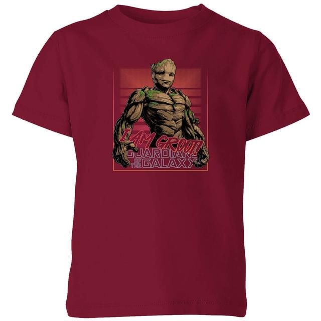 Guardians of the Galaxy I Am Retro Groot! Kids' T-Shirt - Burgundy - 9-10 ans on Productcaster.