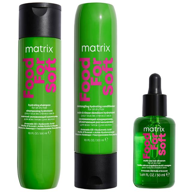 Matrix Food for Soft Hydrating Shampoo, Conditioner and Hair Oil with Avocado Oil and Hyaluronic Acid for Dry Hair Routine on Productcaster.