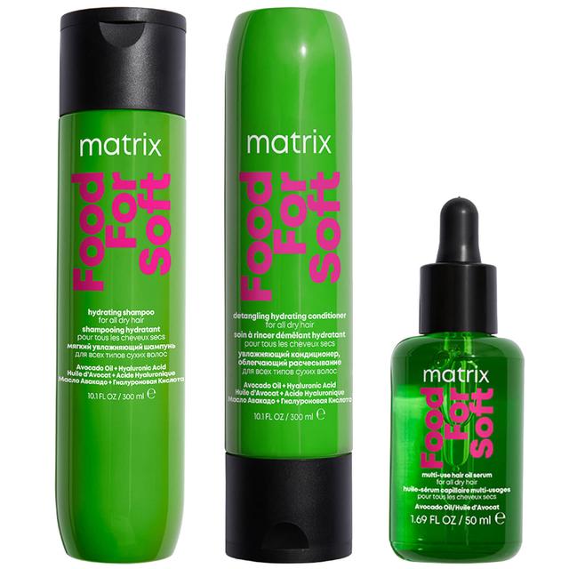 Matrix Food for Soft Hydrating Shampoo, Conditioner and Hair Oil with Avocado Oil and Hyaluronic Acid for Dry Hair Routine on Productcaster.