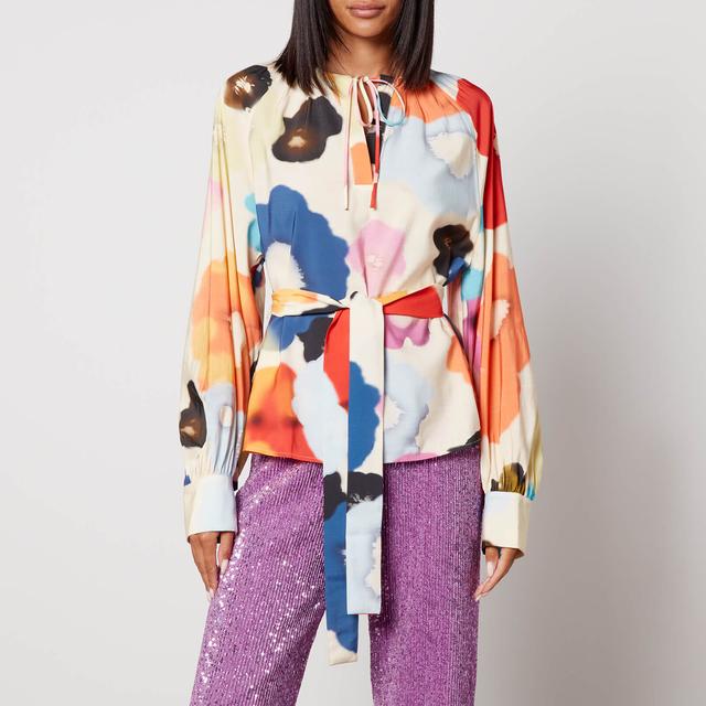 Stine Goya Vianna Floral-Print Satin Blouse - M on Productcaster.