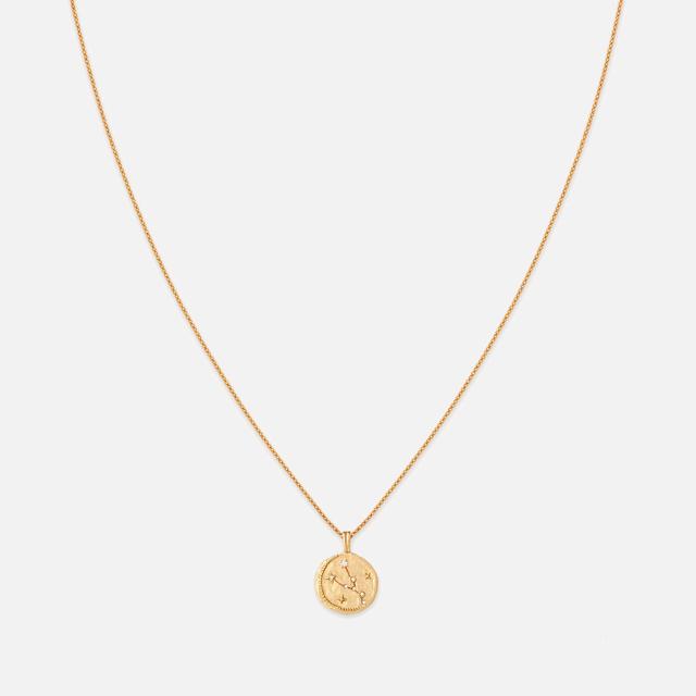 Astrid & Miyu Taurus Zodiac 18-Karat Gold-Plated Sterling Silver Necklace on Productcaster.