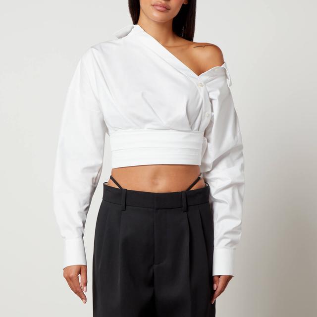 Alexander Wang Cropped Cotton-Poplin Wrap Shirt - US 4/UK 8 on Productcaster.