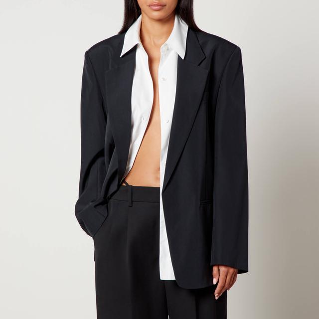 Alexander Wang Drapey Crepe Oversized Blazer With Cotton-Poplin Shirt - S/M on Productcaster.