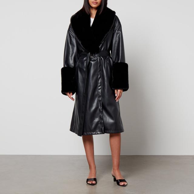 Jakke Bailey Faux Fur and Vegan Leather Coat - M on Productcaster.