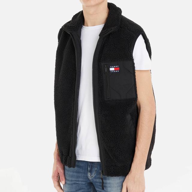 Tommy Jeans Mix Media Sherpa Gilet - L on Productcaster.