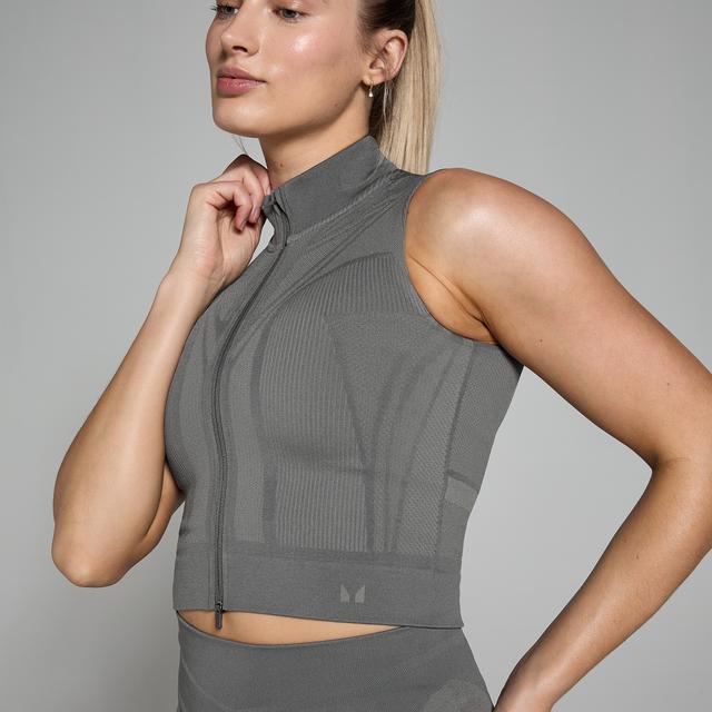 MP Női Tempo Ultra Geometric Seamless Zip Tank Top - Karbon - XS on Productcaster.