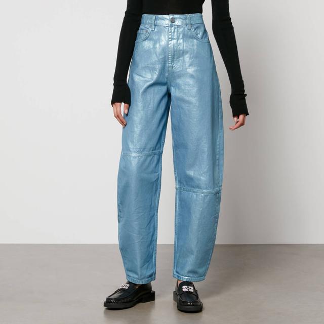 Ganni Stary Metallic Organic Denim Tapered Jeans - W26 on Productcaster.