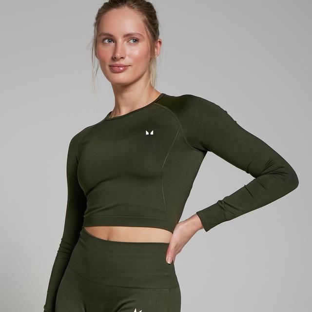 MP Női Shape Seamless Hosszú Ujjú Crop Top - Erdőzöld - XXL on Productcaster.