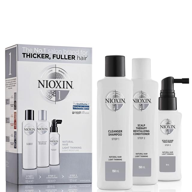 NIOXIN 3D Care System System 1, 3 Part System Kit for Natural Hair With Light Thinning on Productcaster.