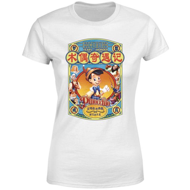 Disney 100 Years Of Pinocchio Women's T-Shirt - White - 5XL - White on Productcaster.