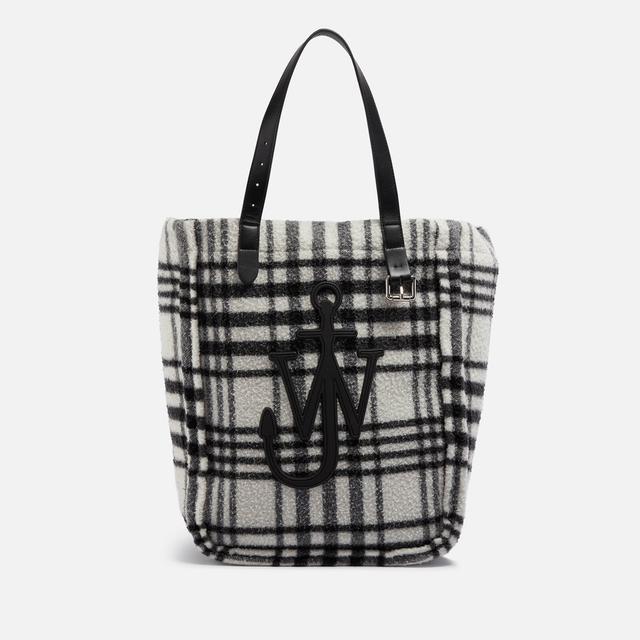 JW Anderson Checked Fleece Tote Bag Multi on Productcaster.