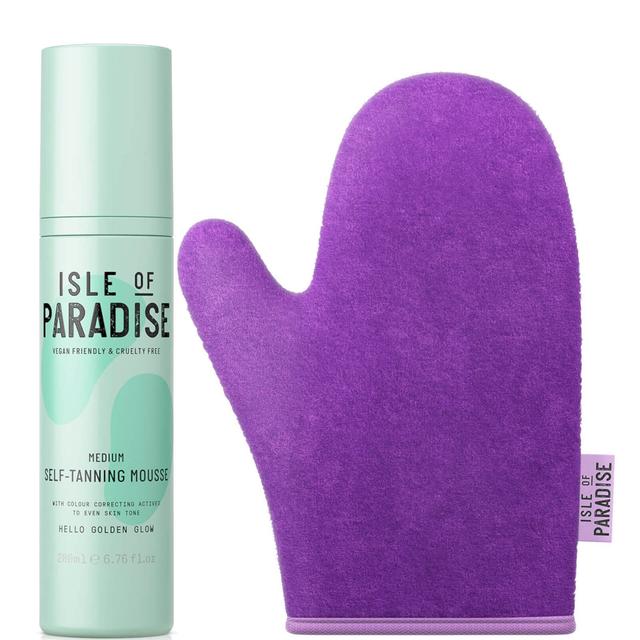 Isle Of Paradise Medium Self-Tanning Mousse and Double Sided Mitt Bundle on Productcaster.