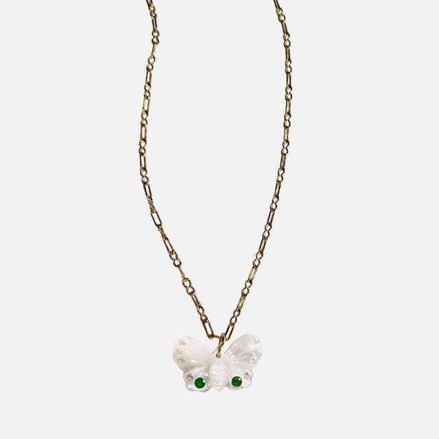 Notte Baby Farfalla Glow Mother of Pearl Gold Tone Necklace on Productcaster.