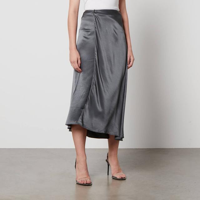 Samsøe Samsøe Viktoria Satin Midi Skirt - S on Productcaster.