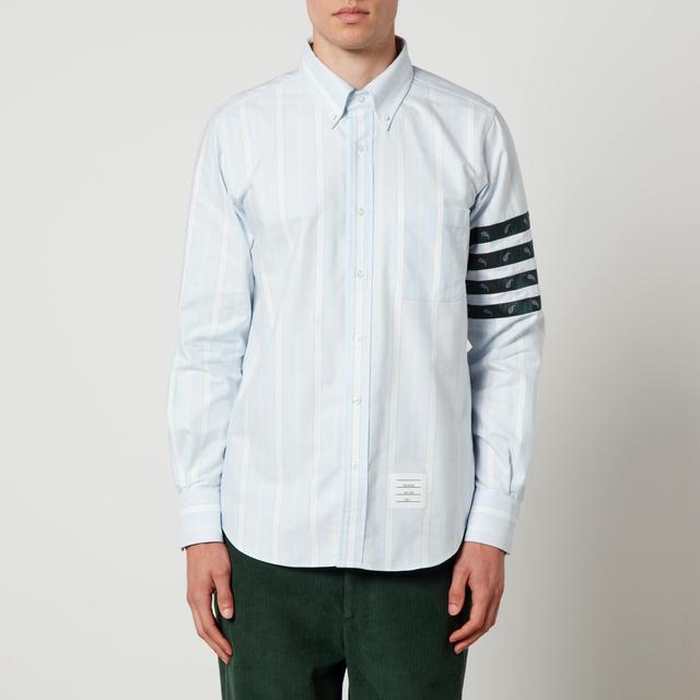 Thom Browne 4-Bar Paisley and Striped Silk Shirt - 4/XL on Productcaster.