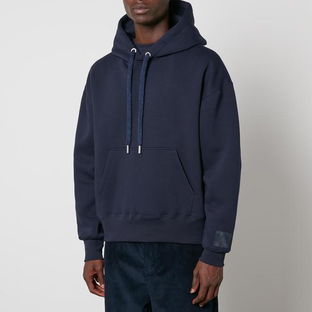 AMI Tonal Logo Cotton-Jersey Hoodie - L on Productcaster.