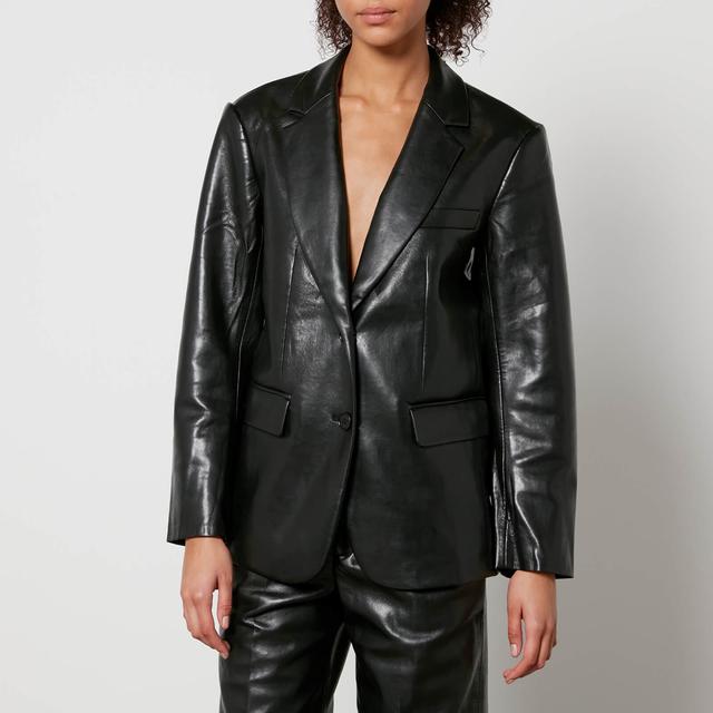 Anine Bing Classic Faux and Recycled Leather Blazer - M on Productcaster.