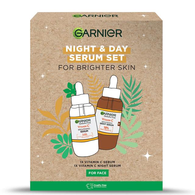 Garnier Vitamin C Day and Night Serum Gift Set for Face, Anti-Dark Spots and Brightening on Productcaster.