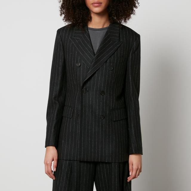 Golden Goose Journey W's Double-Breasted Pinstriped Wool-Blend Blazer - IT 44/UK 12 on Productcaster.