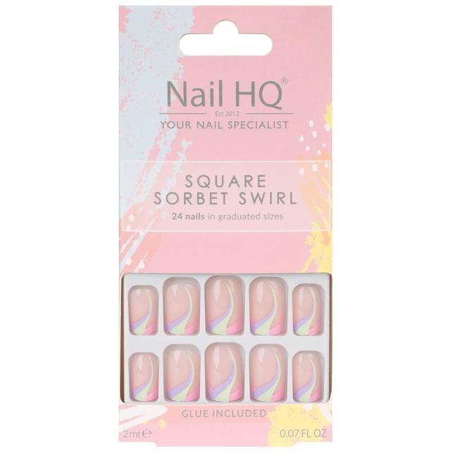 Nail HQ Square Sorbet Swirl False Nails on Productcaster.