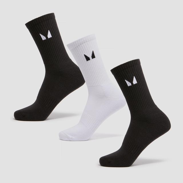 MP Unisex Crew Socks (3 Pack) - Black/White - UK 12-14 on Productcaster.