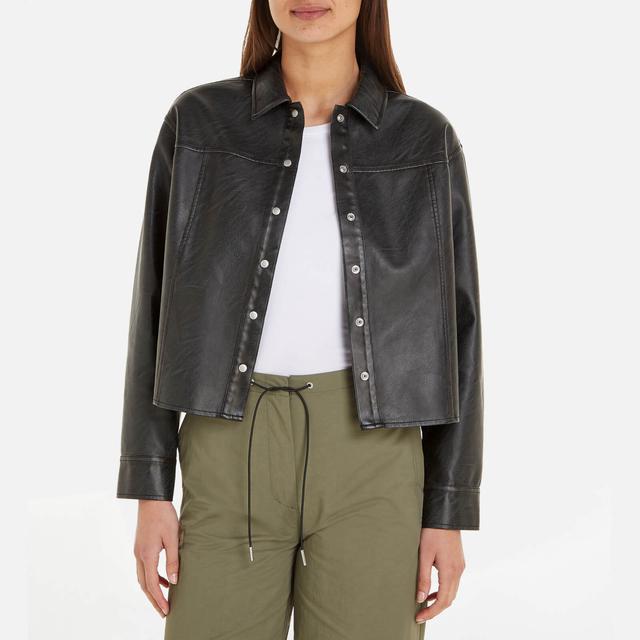 Calvin Klein Jeans Boxy Faux Leather Shirt - S on Productcaster.