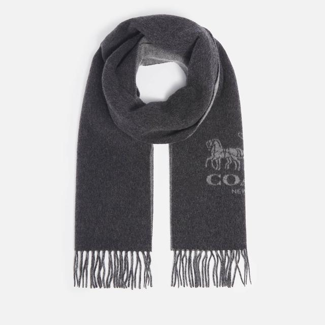 Coach Horse And Carriage Reversible Cashmere Muffler Scarf Grey on Productcaster.