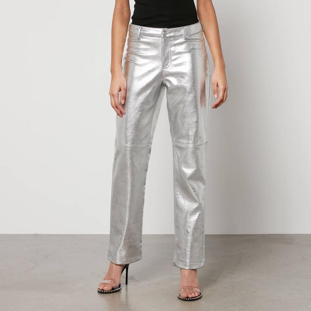 Jakke Cindy Metallic Faux Leather Straight-Leg Trousers - XS on Productcaster.