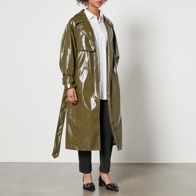 Jakke Winona Oversized Faux Patent Leather Mac - XL on Productcaster.