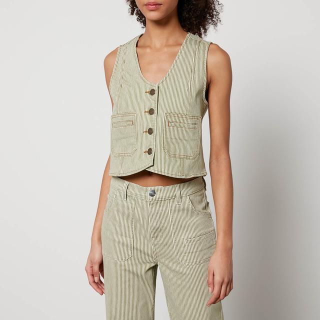 Seventy + Mochi Bea Pinstriped Denim Waistcoat - UK 16 on Productcaster.