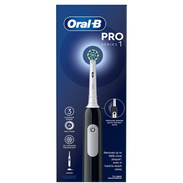 Oral B Pro Series 1 Cross Action Black Electric Rechargeable Toothbrush on Productcaster.