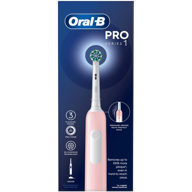 Oral B Pro Series 1 Cross Action Pink Electric Rechargeable Toothbrush on Productcaster.