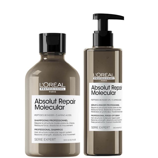 L'Oréal Professionnel Serie Expert Absolut Repair Molecular Shampoo and Rinse-off Serum Duo for Damaged Hair on Productcaster.