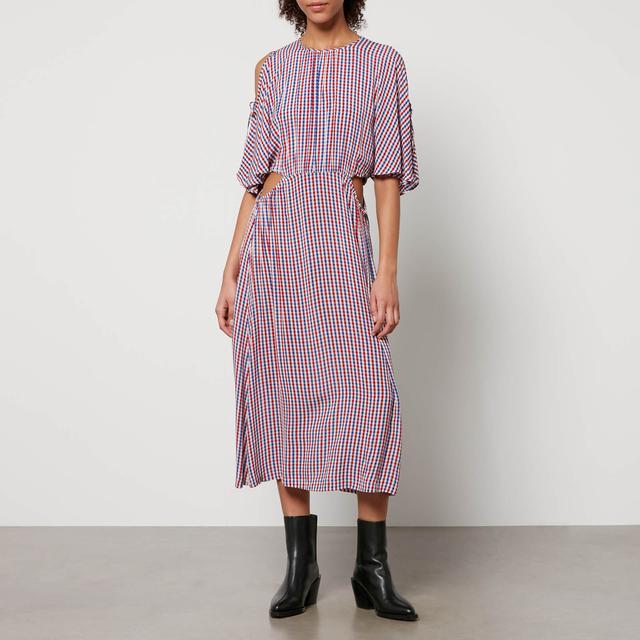 Stella Nova Checked Satin Midi Dress - DK 38/UK 12 on Productcaster.