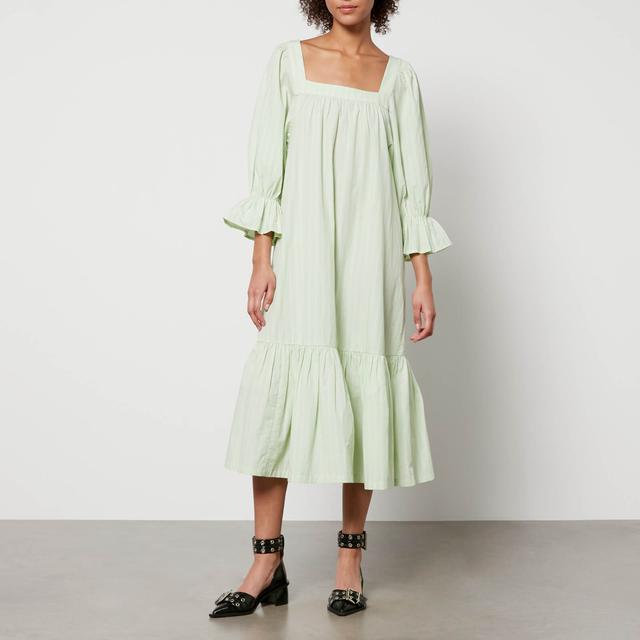 Stella Nova Striped Cotton-Poplin Tiered Midi Dress - DK 36/UK 10 on Productcaster.